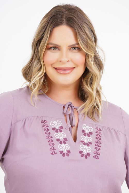 Blusa Plus Size Melina Manga 3/4