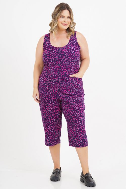 Macacão Cropped Plus Size Leandra