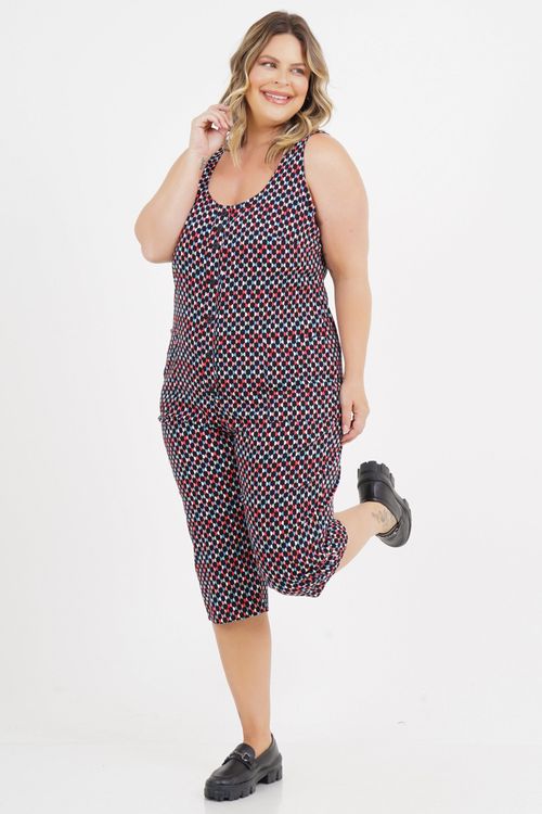 Macacão Cropped Plus Size Leandra