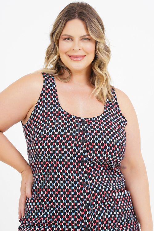 Macacão Cropped Plus Size Leandra