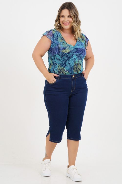 Blusa Plus Size Gaby Tule Manga Curta