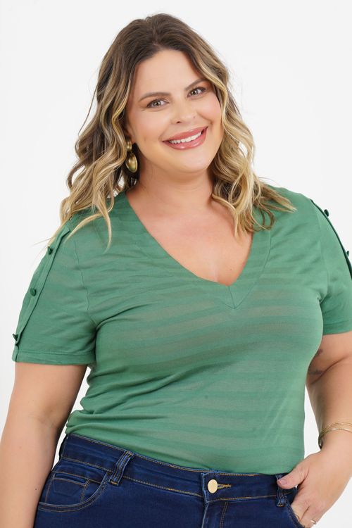 Blusa Plus Size Hebe Manga Curta