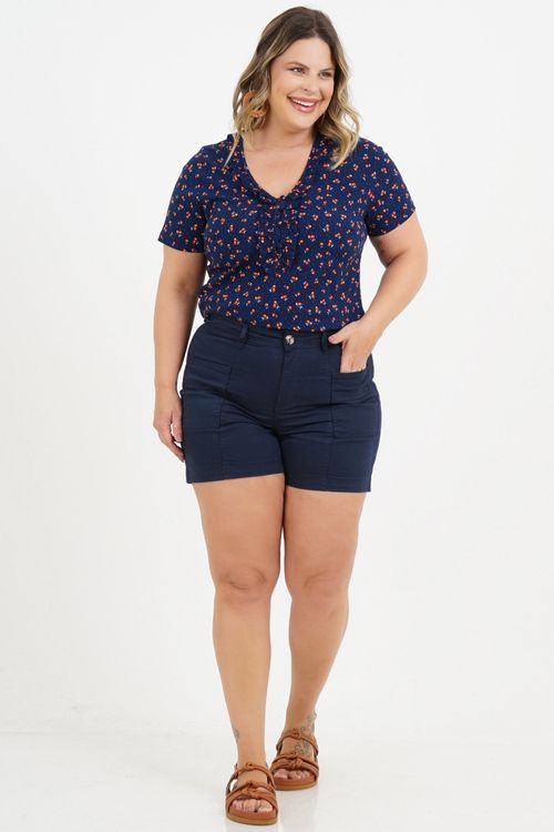 Blusa Plus Size Francesca Manga Curta
