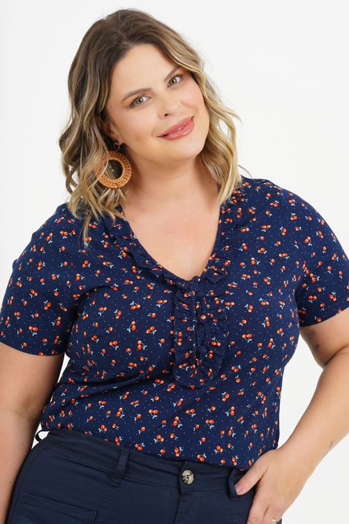 Blusa Plus Size Francesca Manga Curta