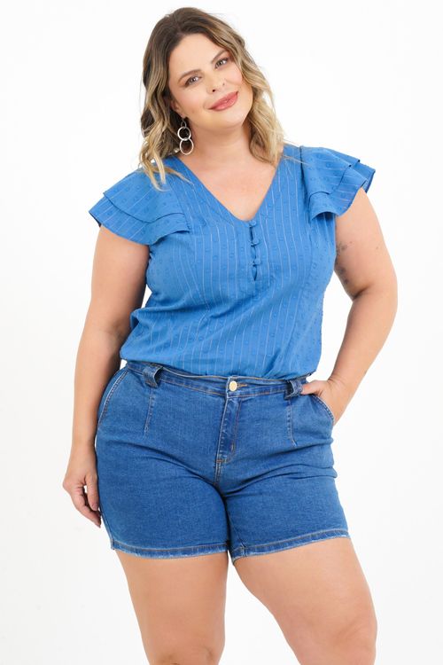 Blusa Plus Size Yara Manga Curta