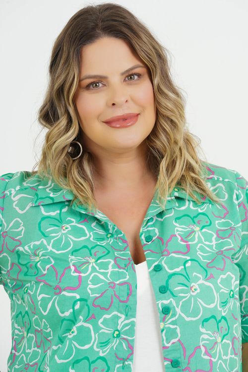 Camisão Plus Size Perla Manga 3/4