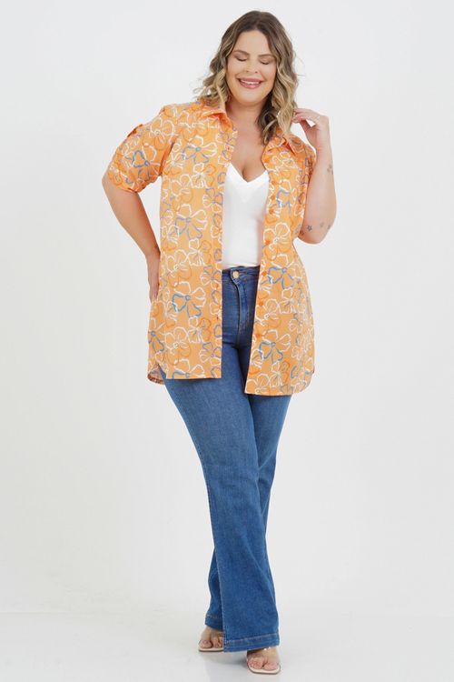 Camisão Plus Size Perla Manga 3/4