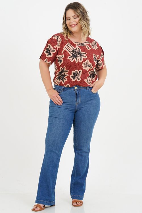 Blusa Plus Size Fran Manga Curta