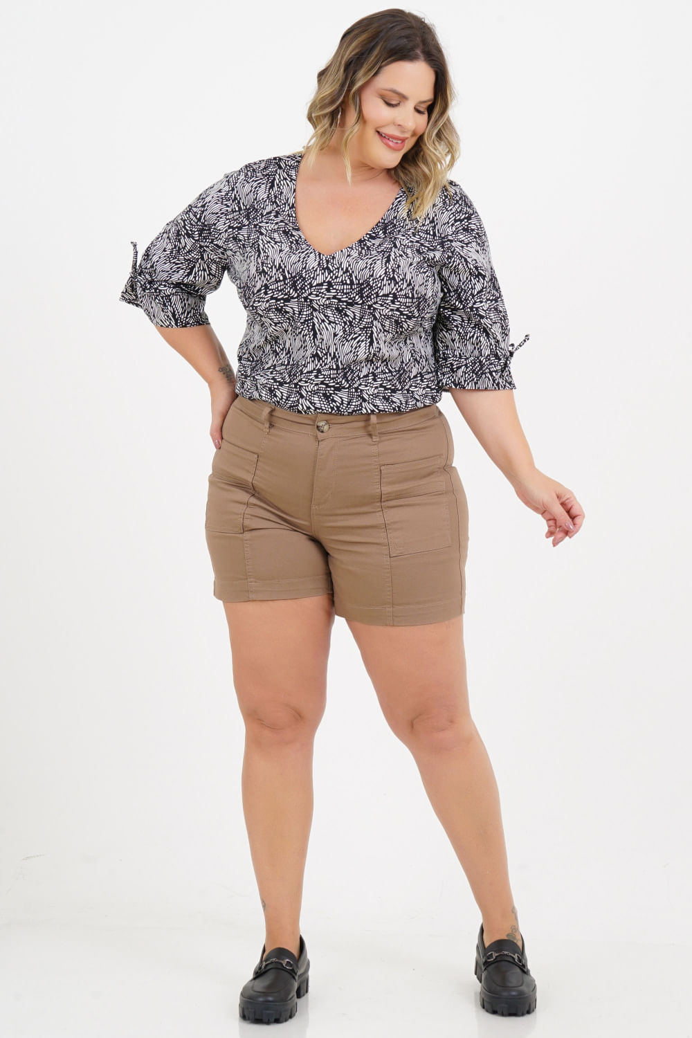 Blusa Plus Size Emma Manga 3/4