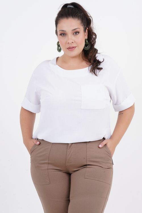 Blusa Plus Size Kylie Manga Curta