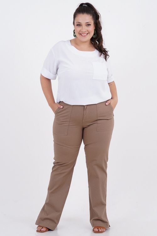 Blusa Plus Size Kylie Manga Curta