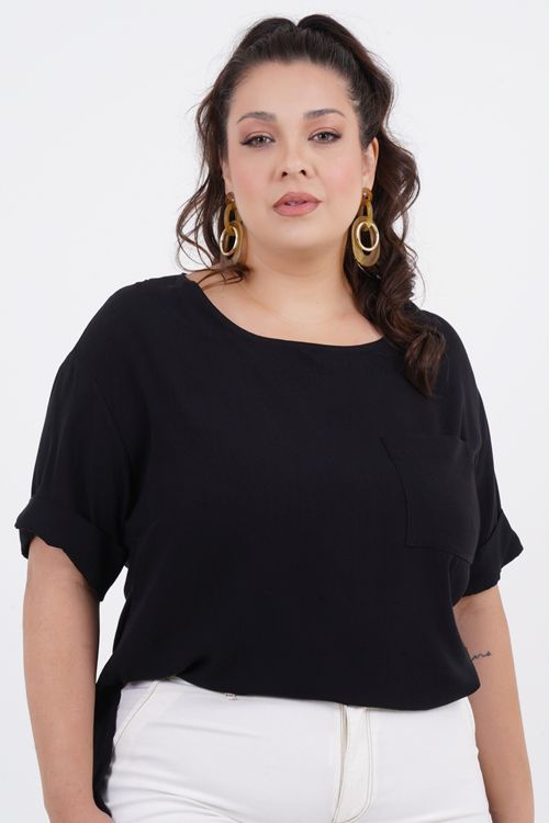 Blusa Plus Size Kylie Manga Curta