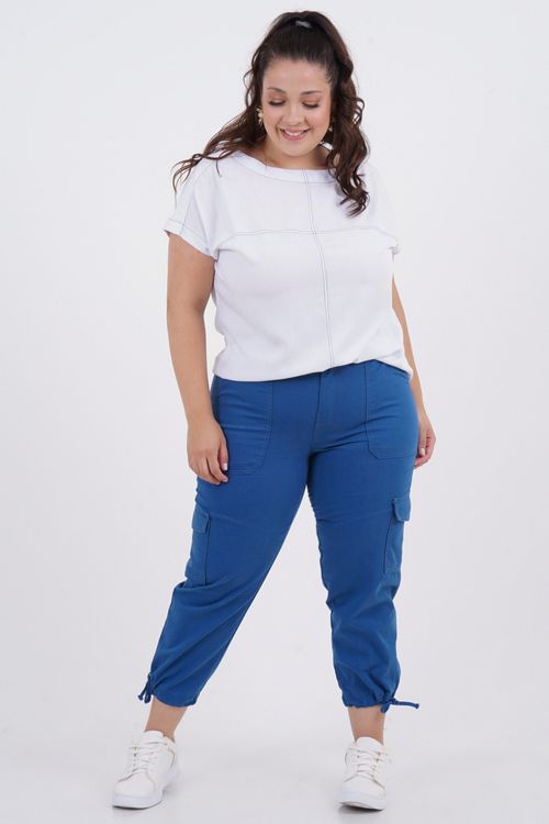Calça Cargo Cropped Plus Size Natacha