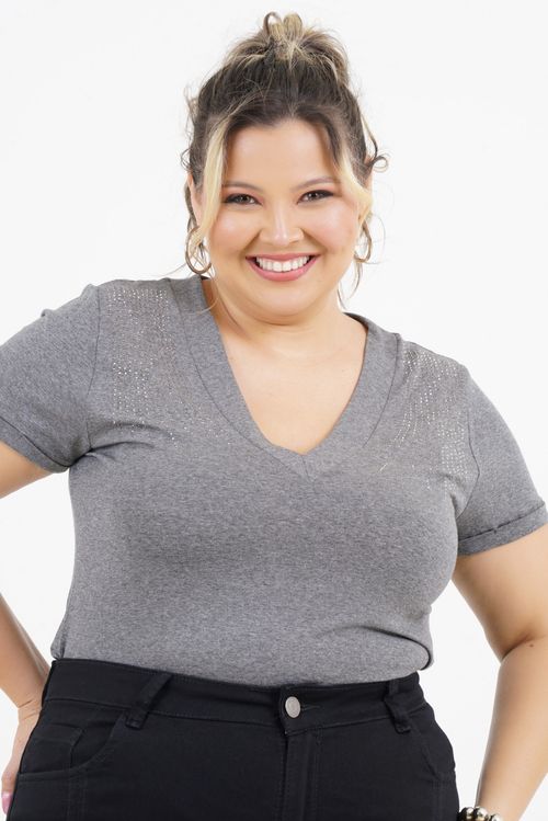 Blusa Plus Size Mudança Manga Curta