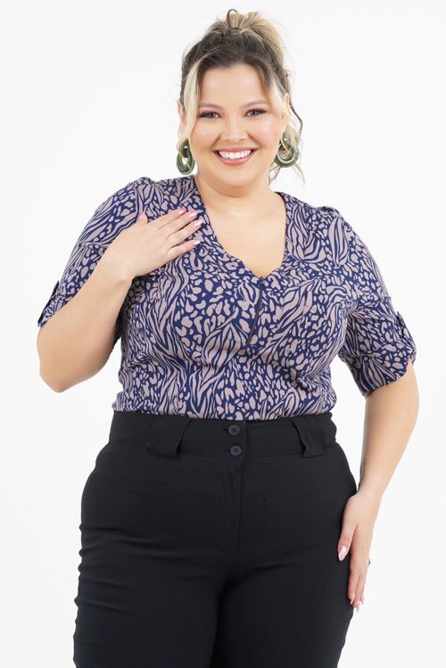 Blusa Plus Size Ar Manga 3/4