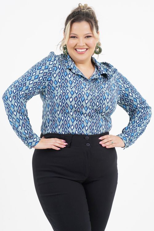 Camisa Plus Size Autêntico Manga Longa