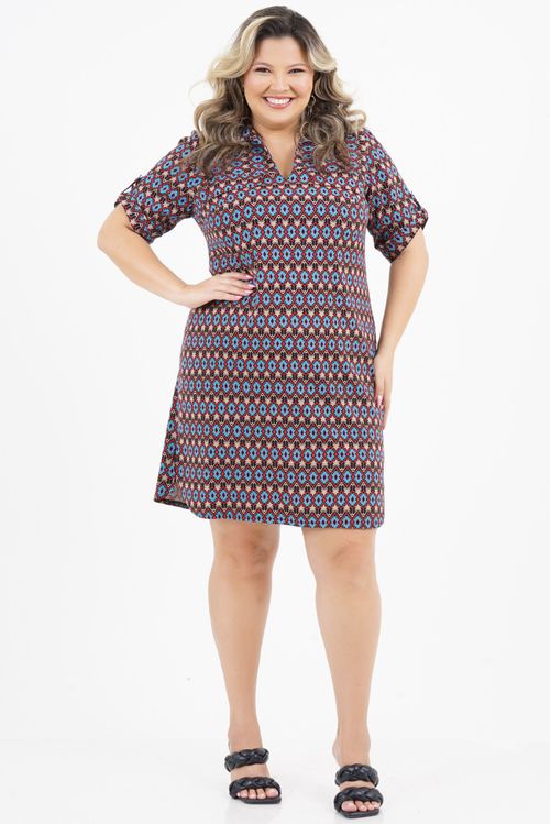 Vestido Plus Size Caminhada Médio