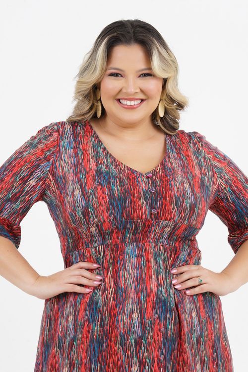 Vestido Plus Size Confiança Médio
