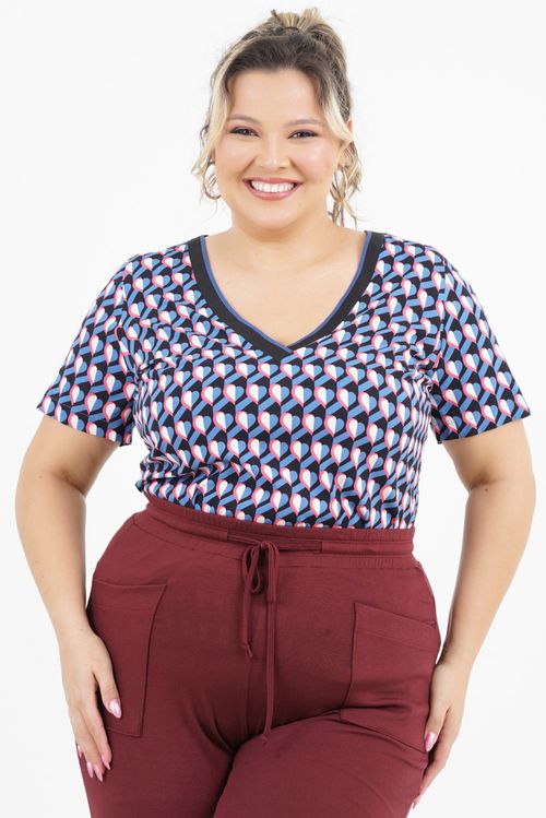 Blusa Plus Size Essência Manga Curta