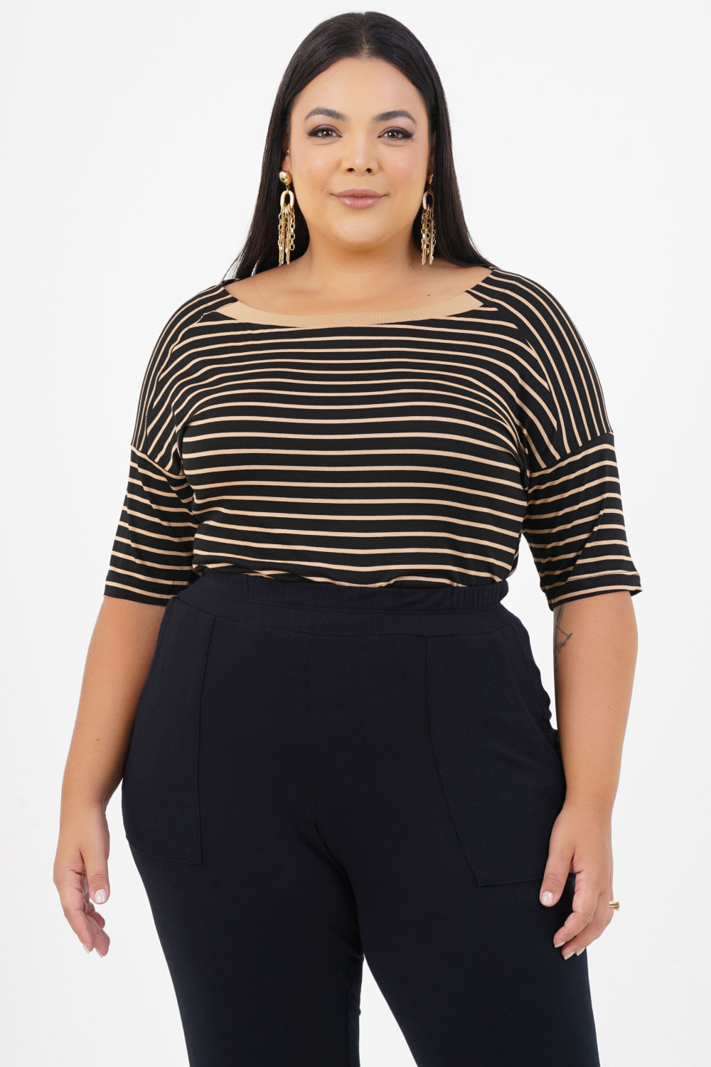 Blusa Plus Size Inspire Manga 3/4