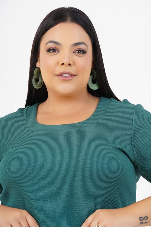 Blusa Plus Size Esperança Manga 3/4