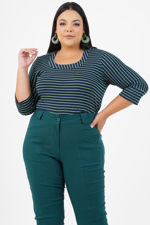 Blusa Plus Size Força Manga 3/4