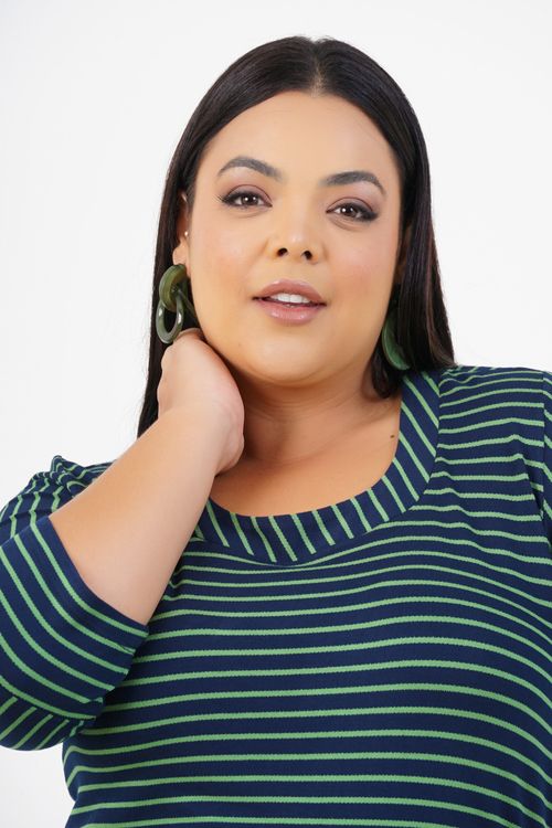 Blusa Plus Size Força Manga 3/4