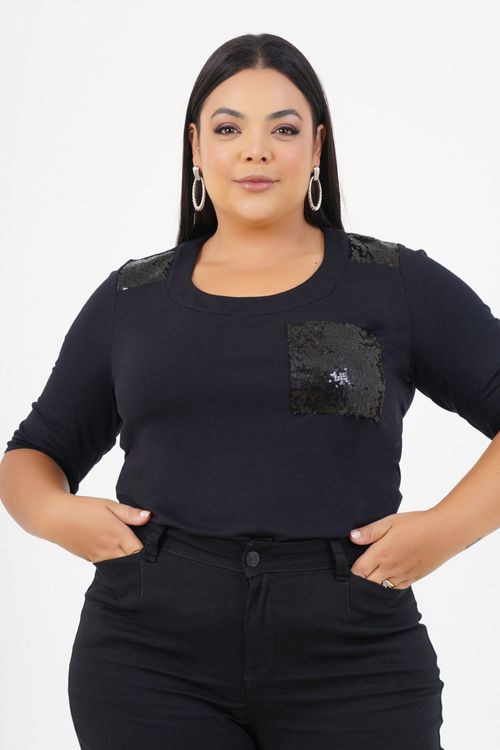 Blusa Plus Size Clareza Manga 3/4