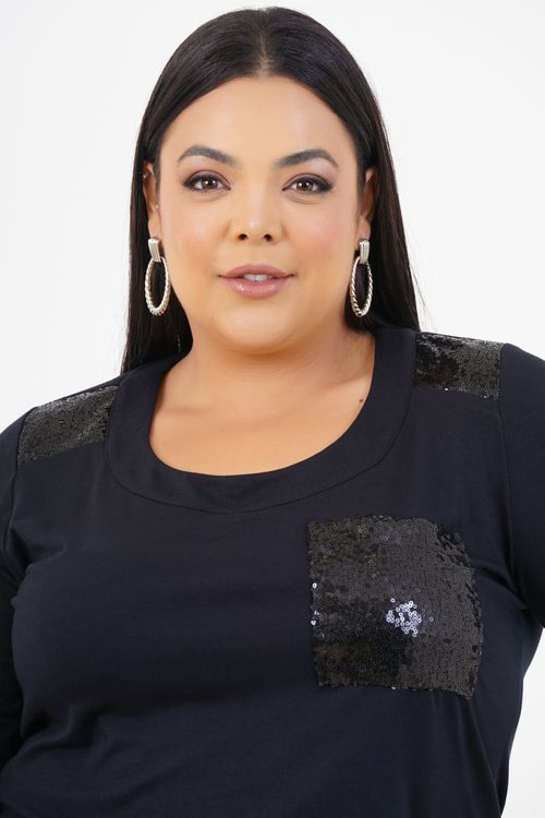 Blusa Plus Size Clareza Manga 3/4