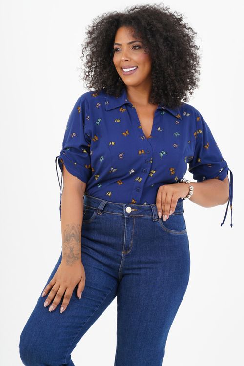 Camisa Plus Size Abraço Manga 3/4