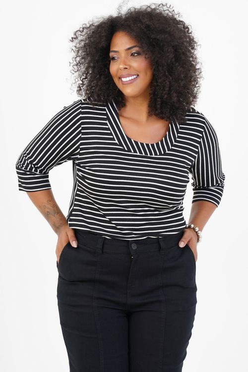 Blusa Plus Size Força Manga 3/4