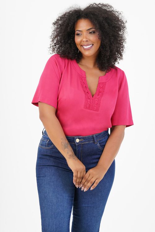 Blusa Plus Size Vento Manga 3/4