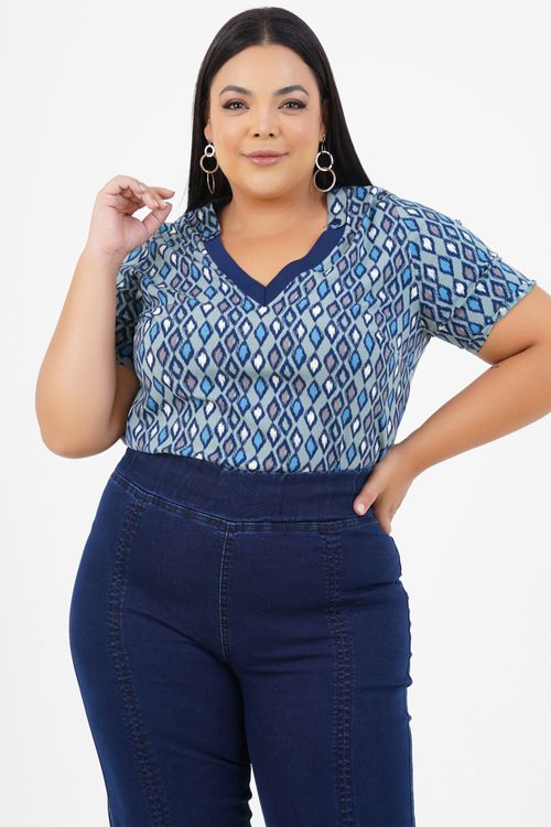 Blusa Plus Size Fluir Manga Curta