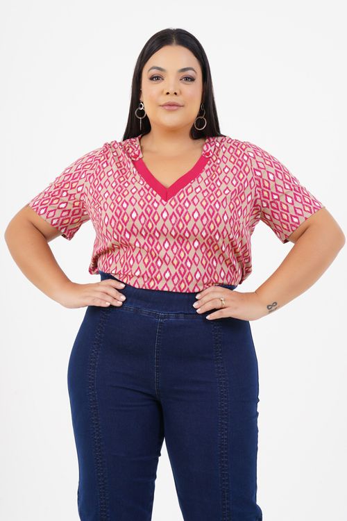 Blusa Plus Size Fluir Manga Curta