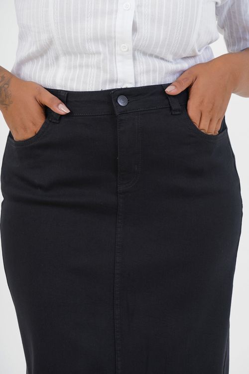 Saia Plus Size Origem Midi Sarja