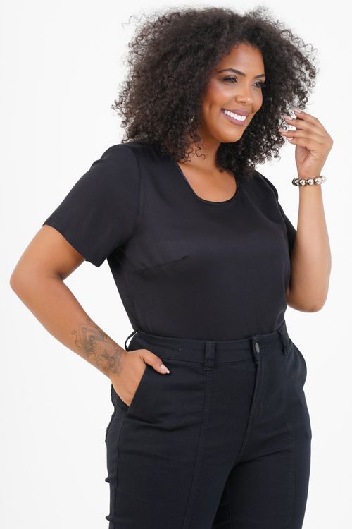 Blusa Plus Size Reflexo Manga Curta