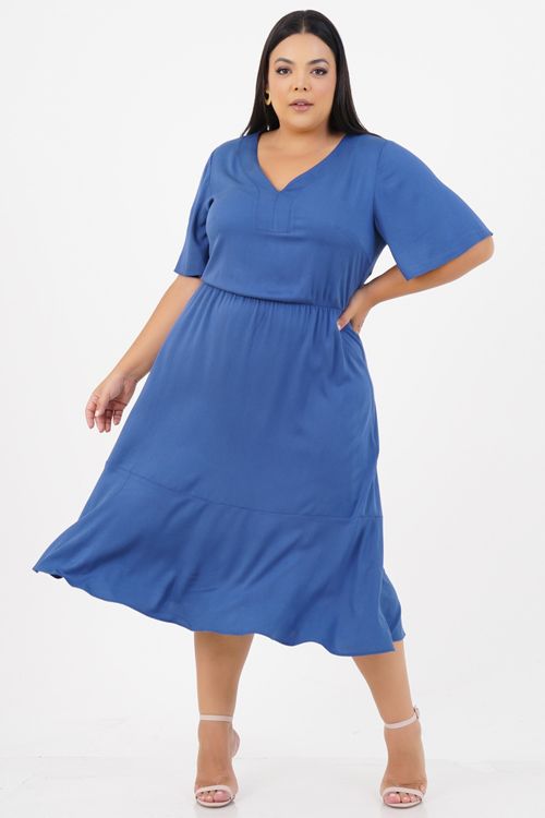 Vestido Plus Size Água Midi