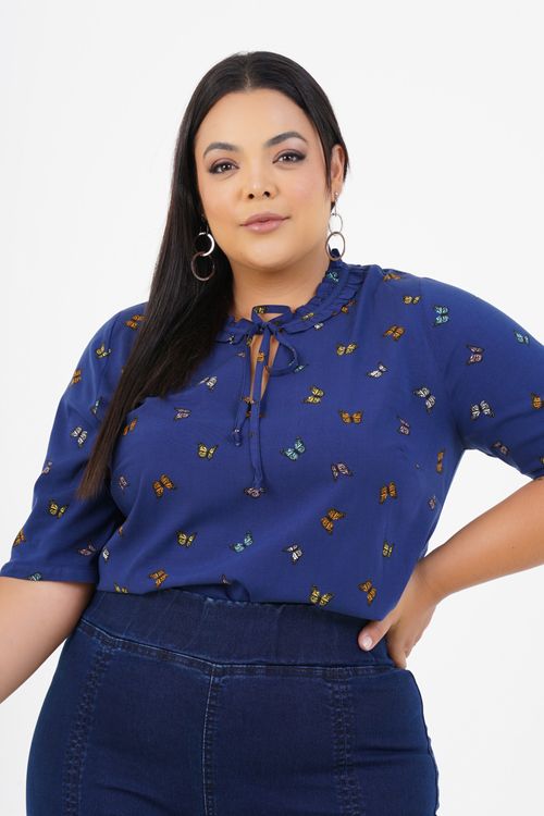 Blusa Plus Size Afeto Manga 3/4