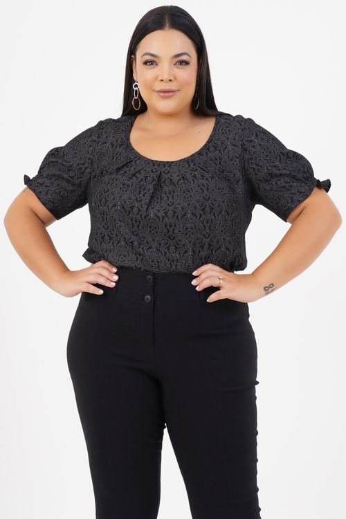 Blusa Plus Size Profundo Manga Curta