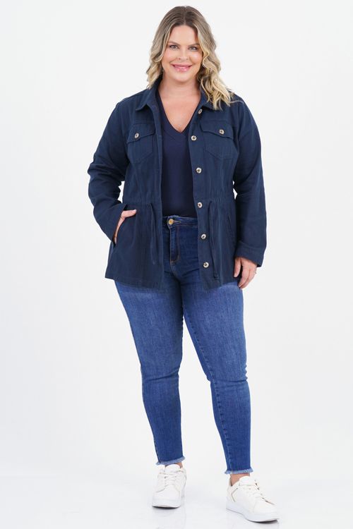Parka Plus Size Convicção Manga Longa Sarja