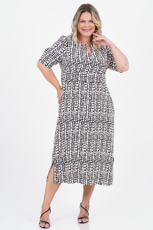 Vestido Plus Size Compartilhar Midi
