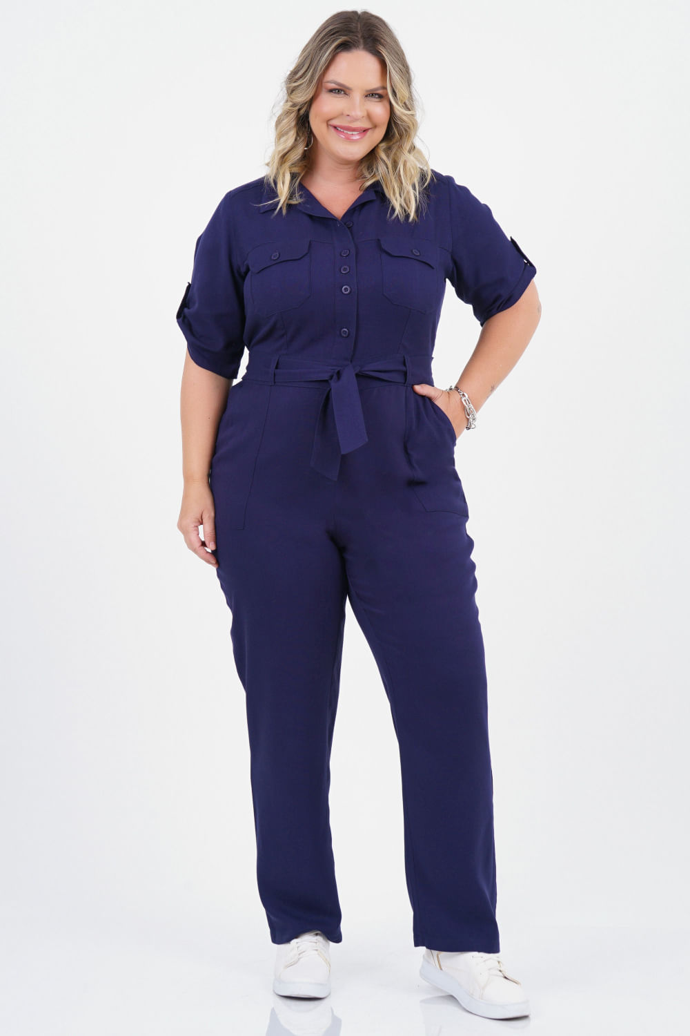 Macacao de linho shops plus size