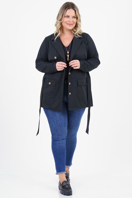 Casaco Trench-Coat Plus Size Resistência