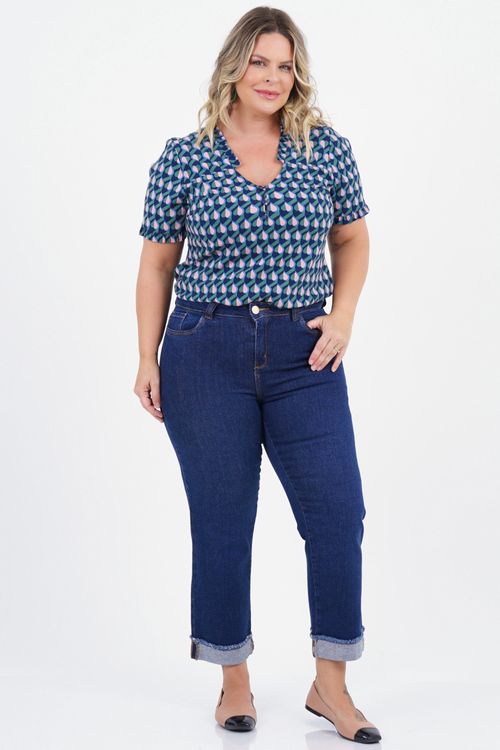Calça Cropped Plus Size Admiração Jeans