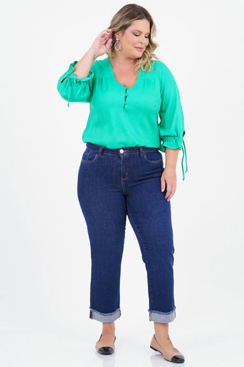 Blusa Plus Size Florescer Manga 3/4