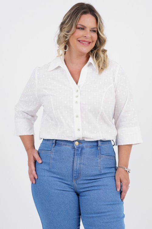 Camisa Plus Size Silêncio Manga 3/4