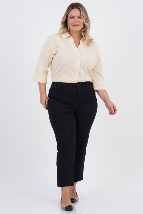 Camisa Plus Size Silêncio Manga 3/4