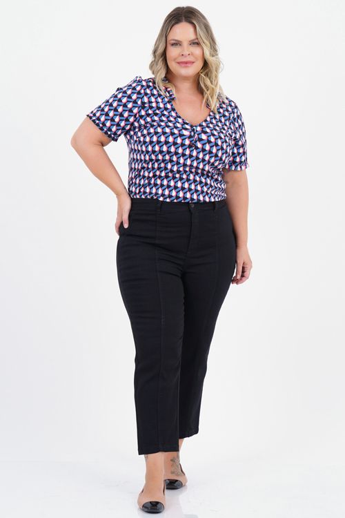 Blusa Plus Size Vínculo Manga Curta