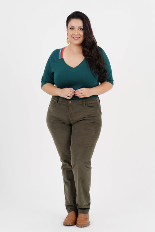 Blusa Plus Size Otimismo Manga 3/4