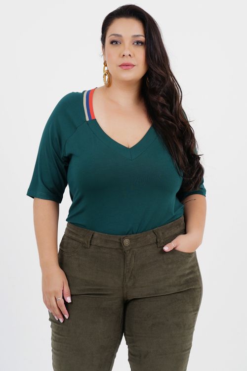 Blusa Plus Size Otimismo Manga 3/4